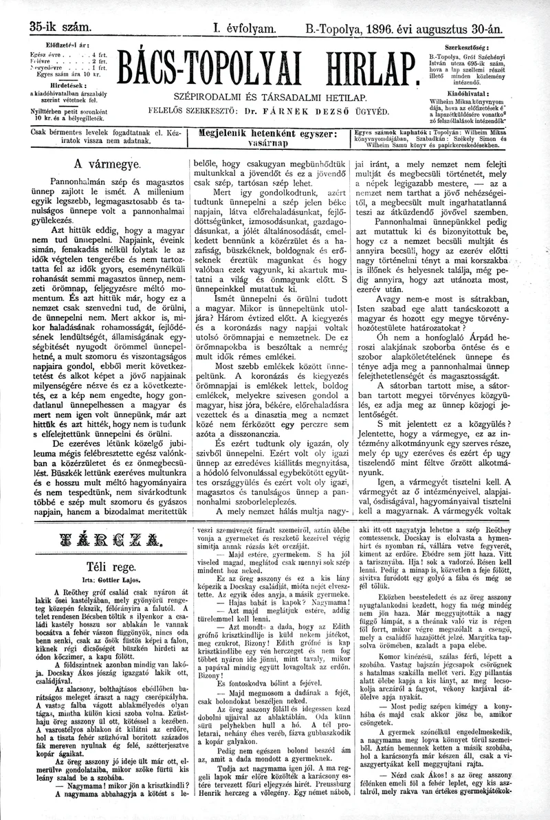 Bács-Topolyai Hirlap, 1. évf. 1896. augusztus 30. 35. sz.