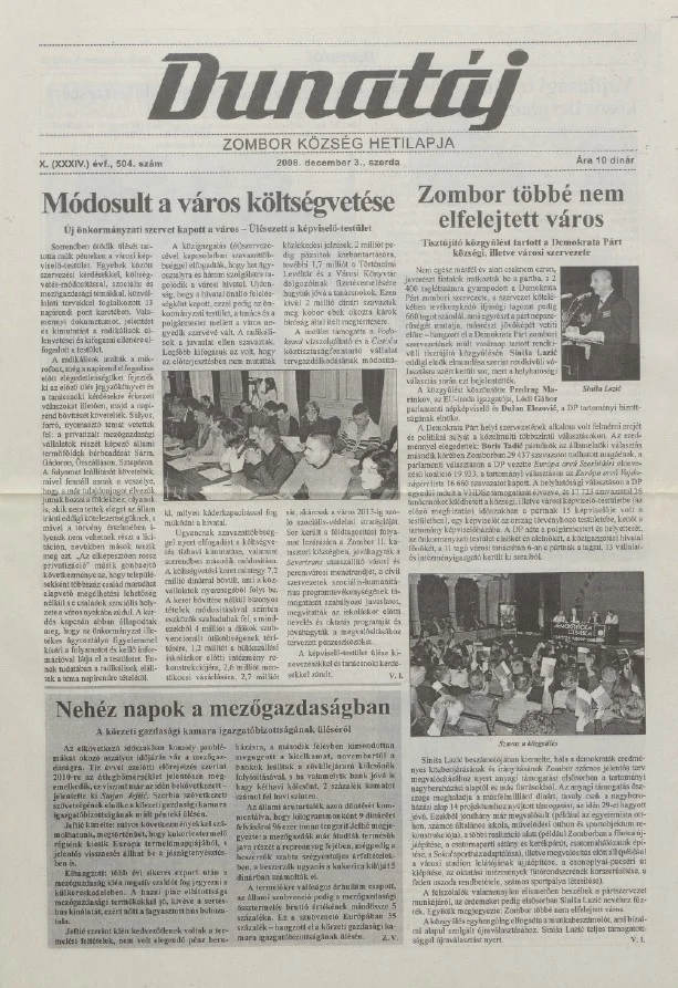 Dunatáj, 10. évf. 2008. december 3. 504. sz.