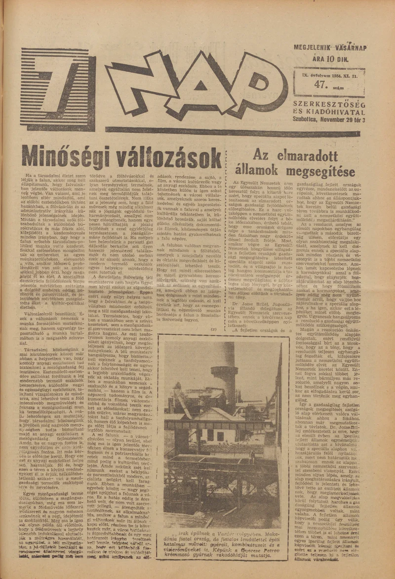 7 Nap, 9. évf. 1954. november 21. 47. sz. 1–16. oldal
