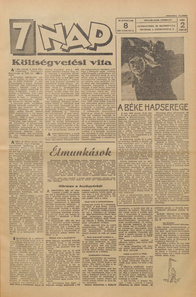 7 Nap, 4. évf. 1949. február 23. 8. sz. 1–4. oldal