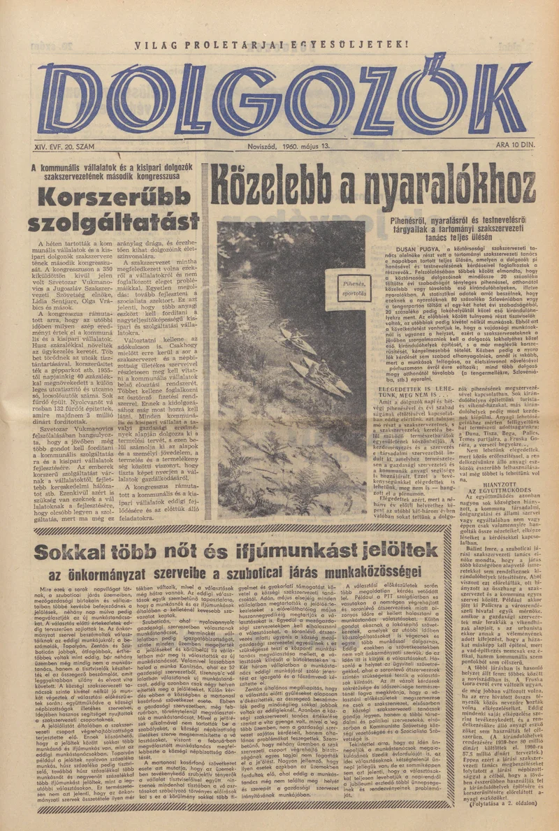 Dolgozók, 14. évf. 1960. május 13. 20. sz.
