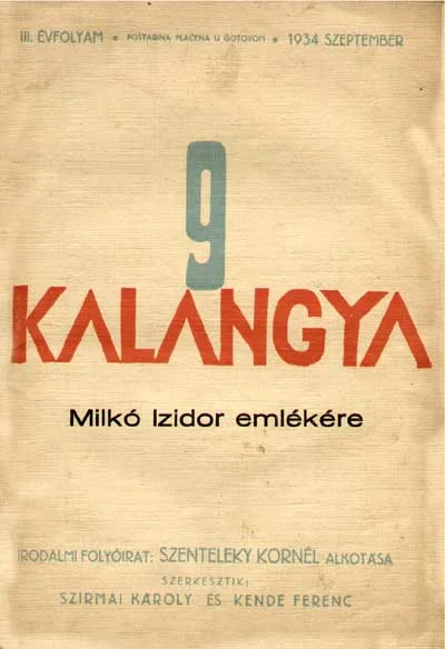Kalangya, 3. évf. 1934. szeptember. 9. sz. 609–688. oldal