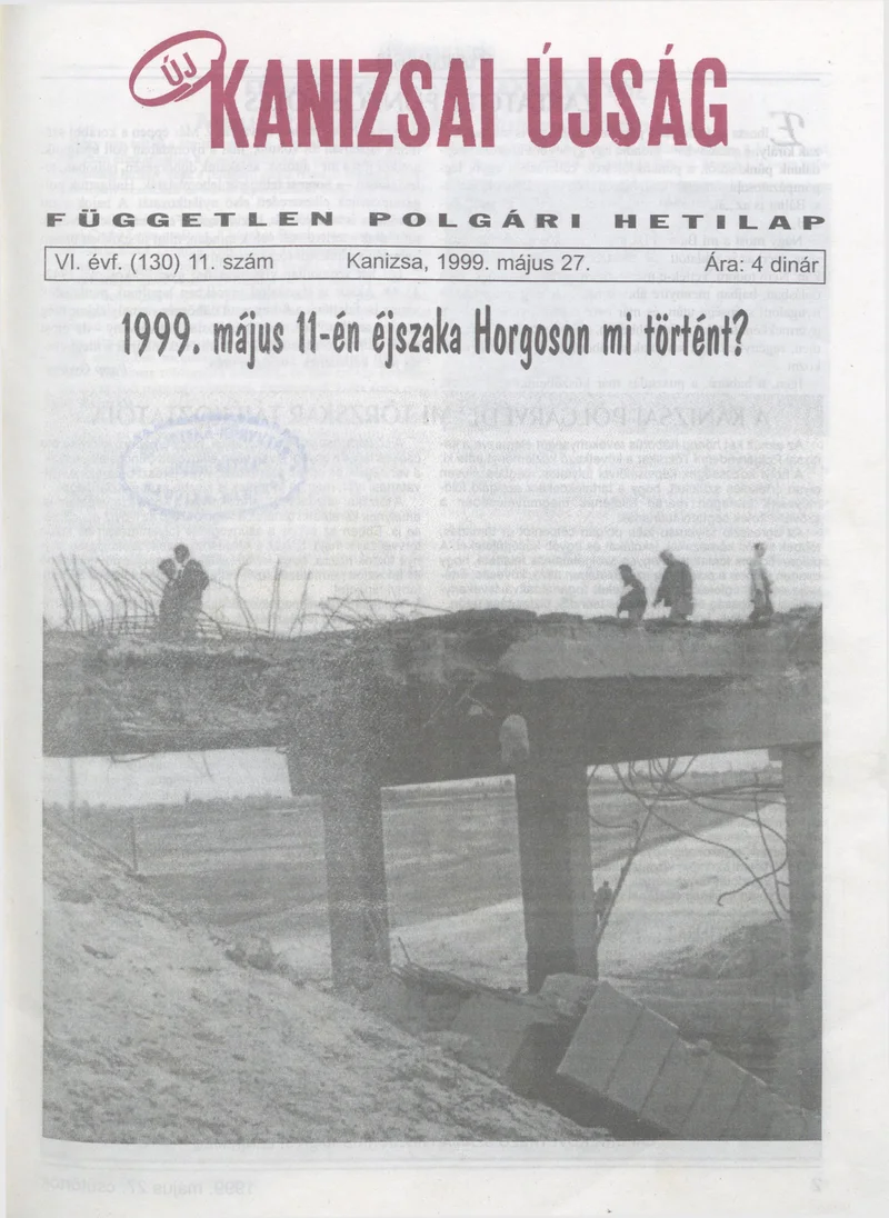 Új Kanizsai Újság, 6. évf. 1999. május 27. 11. sz.