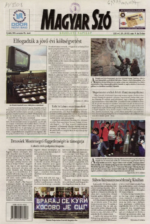 Magyar Szó, 62. évf. 2005. november 29. 281. sz. 1–20. oldal