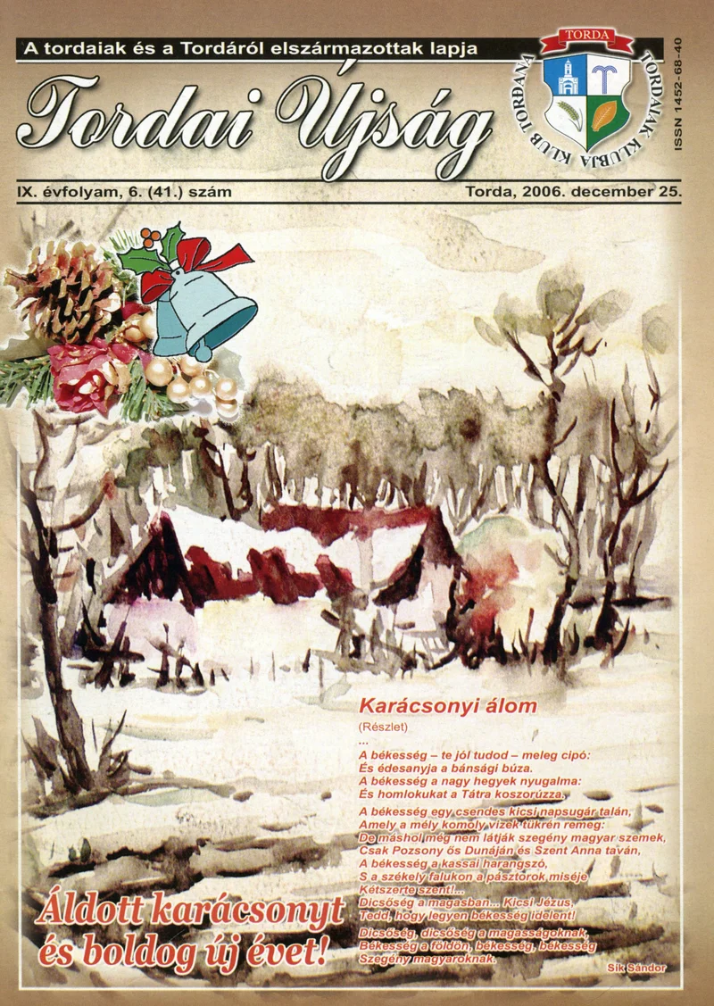 Tordai Újság, 9. évf. 2006. december 25. 6. sz. 1–24. oldal