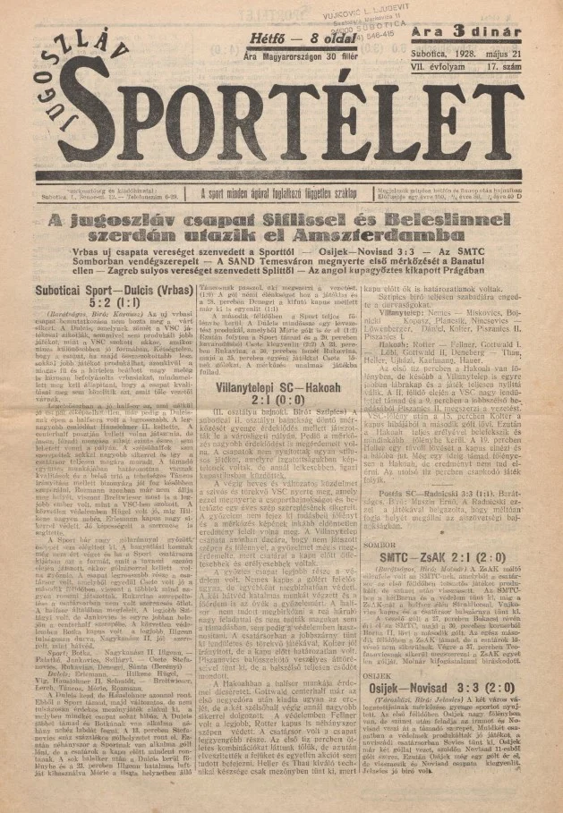 Jugoszláv sportélet, 7. évf. 1928. május 21. 17. sz.