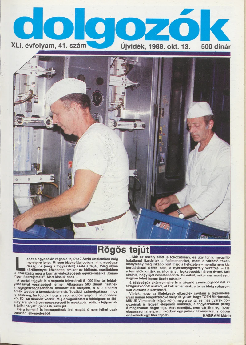 Dolgozók, 42. évf. 1988. október 13. 41. sz.