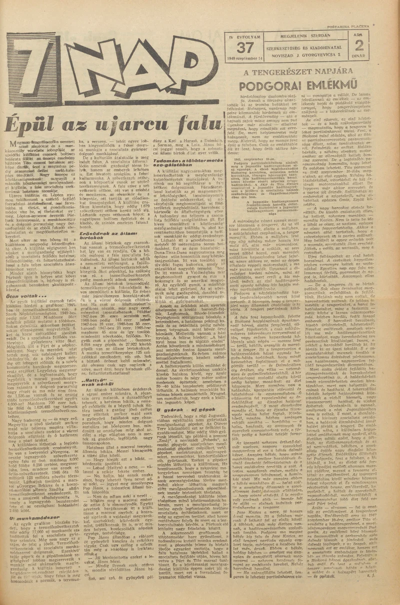 7 Nap, 4. évf. 1949. szeptember 14. 37. sz. 1–4. oldal