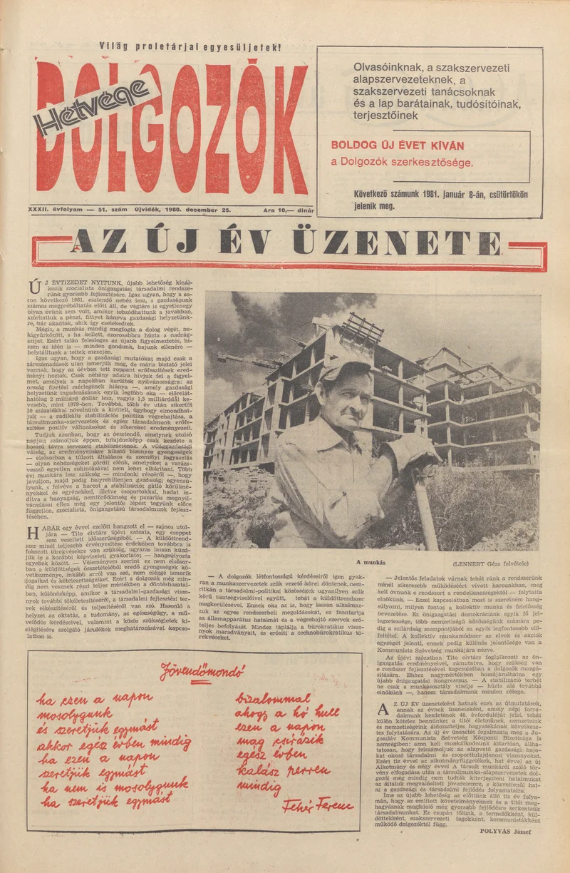 Dolgozók, 34. évf. 1980. december 25. 51. sz.