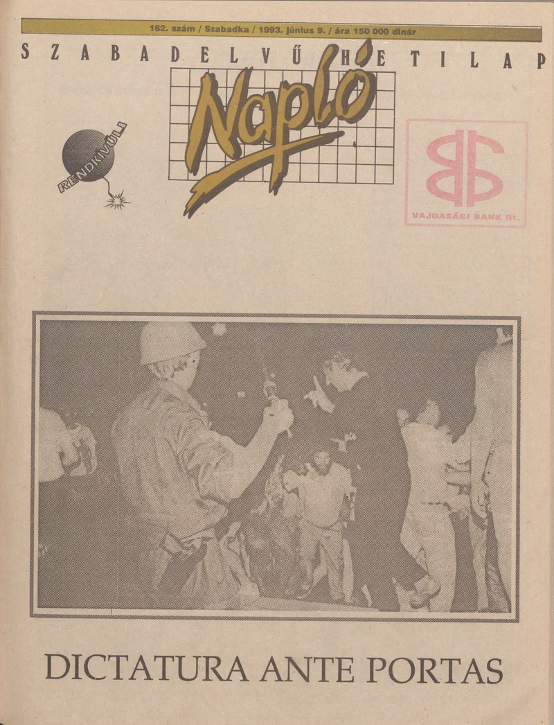 Napló - Szabadelvű hetilap, 4. évf. 1993. június 9. 162. sz.