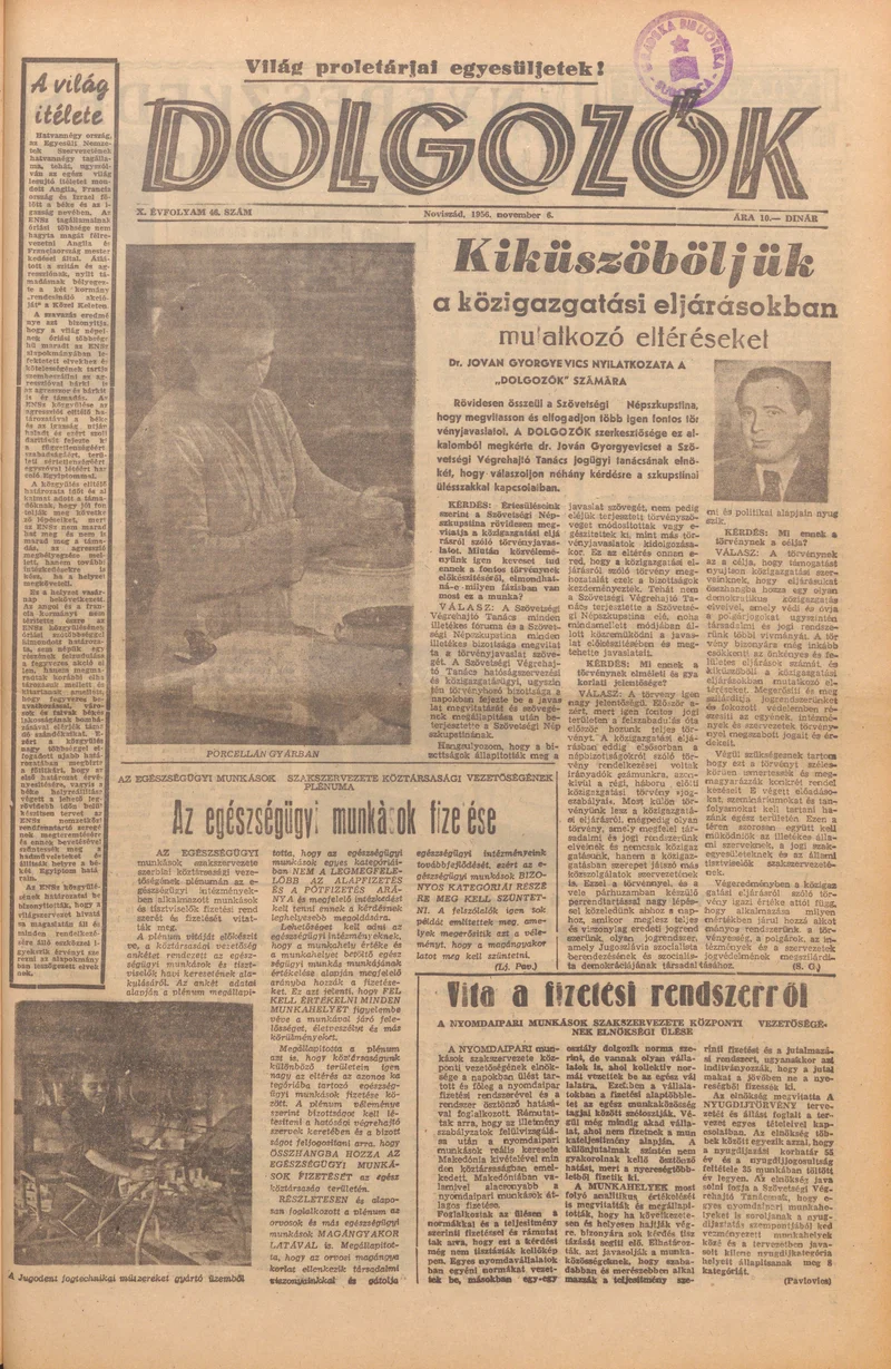 Dolgozók, 10. évf. 1956. november 6. 46. sz.