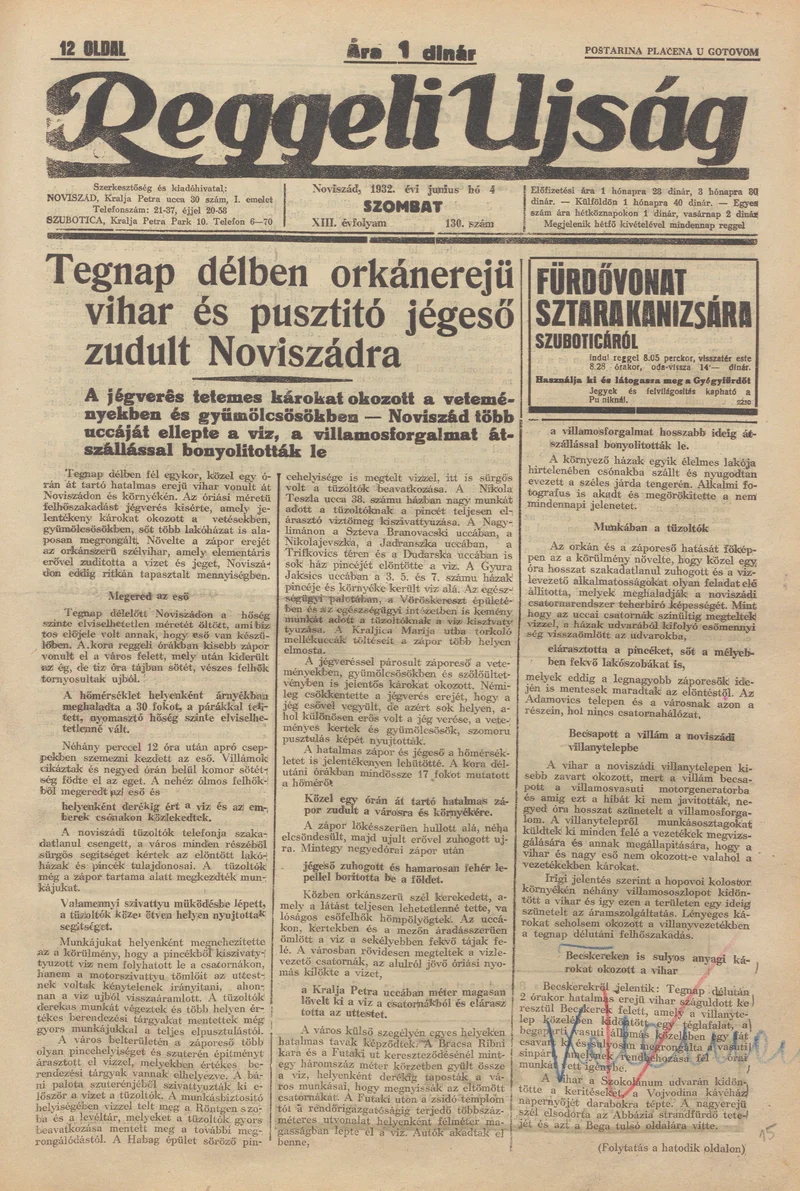 Reggeli Újság, 13. évf. 1932. június 4. 130. sz.
