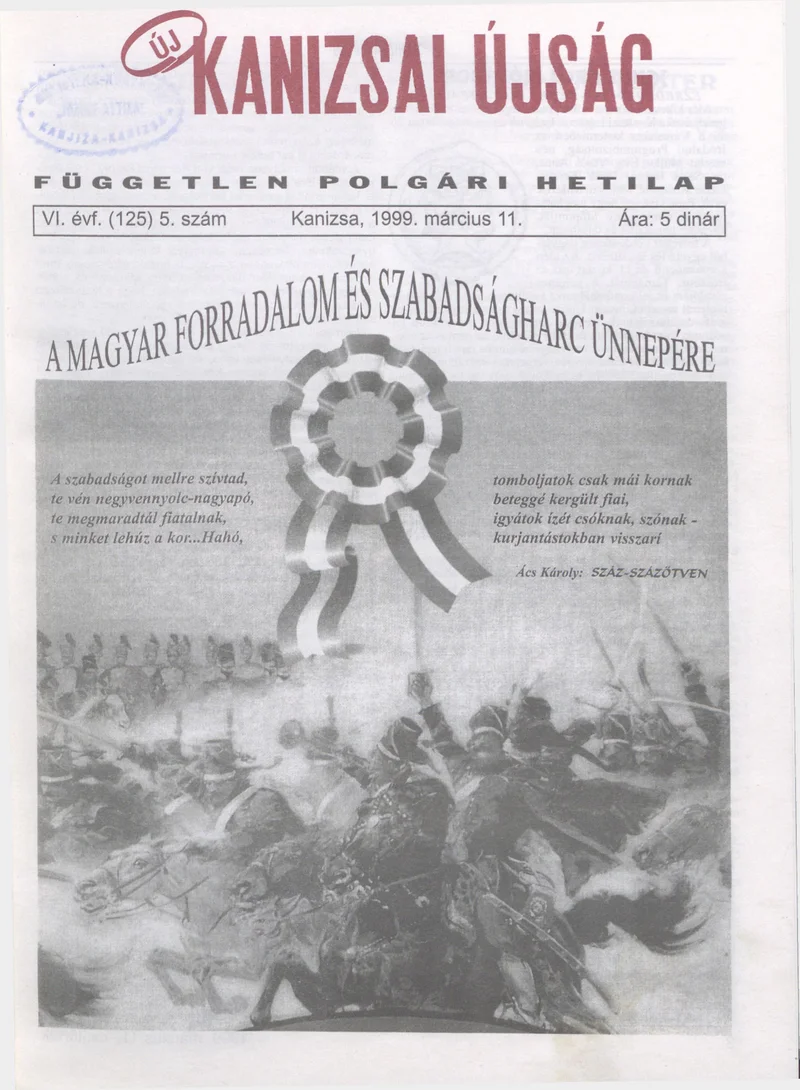 Új Kanizsai Újság, 6. évf. 1999. március 11. 5. sz.