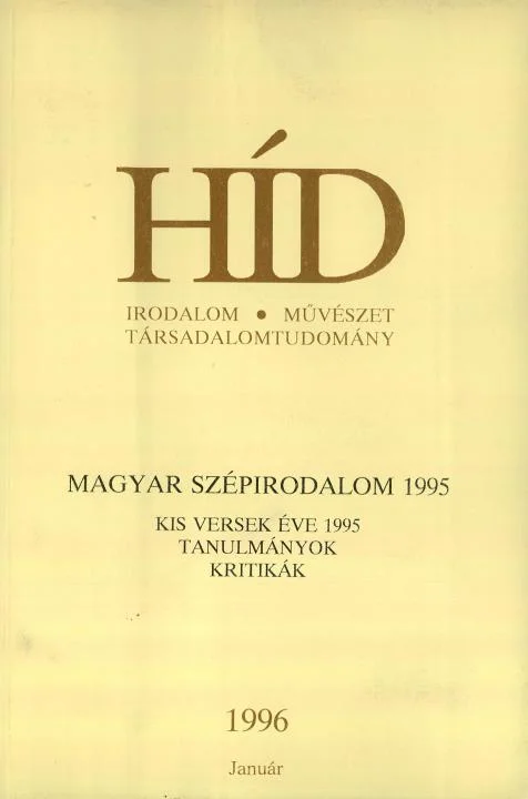 Híd, 60. évf. 1996. január. 1. sz. 1–144. oldal