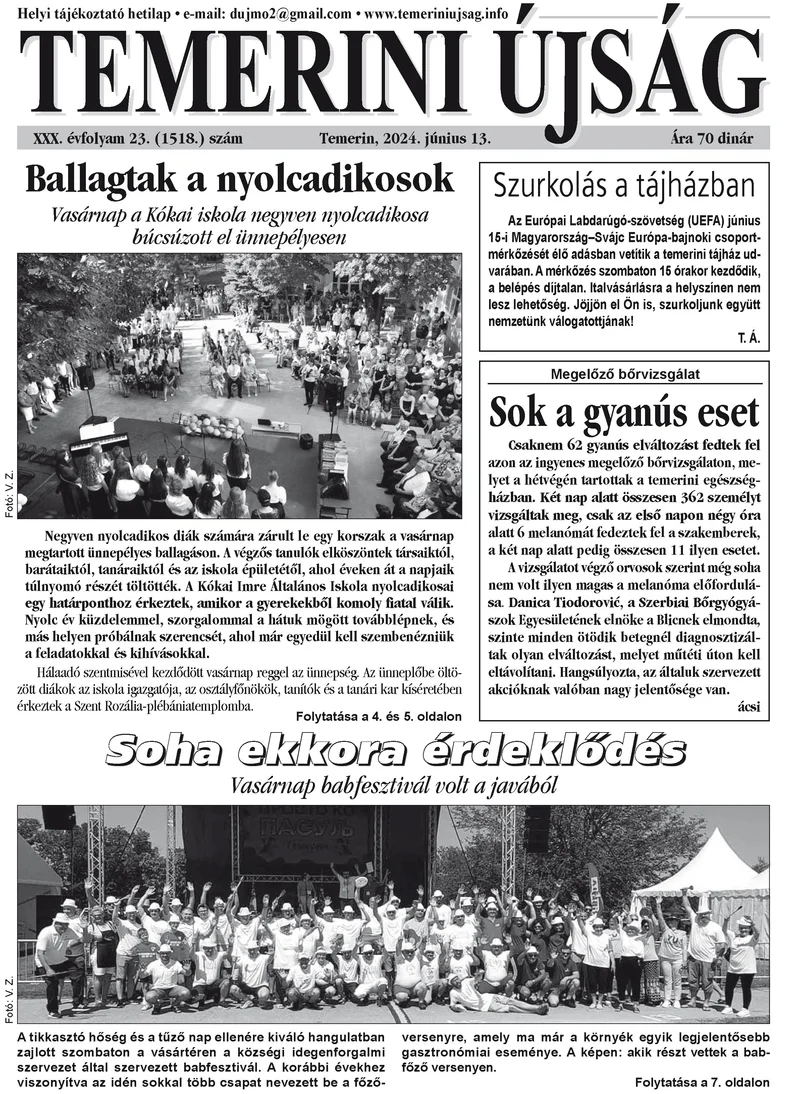Temerini Újság, 30. évf. 2024. június 13. 23. sz.