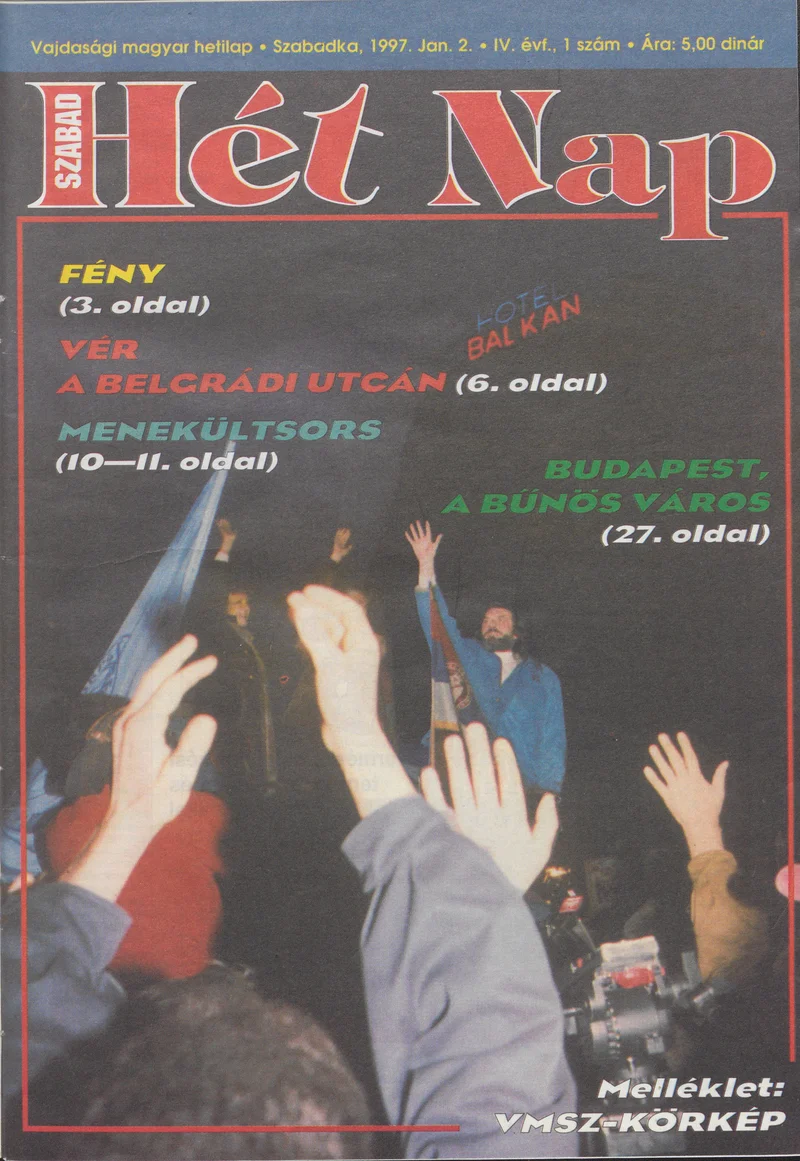 Szabad Hét Nap, 4. évf. 1997. január 2. 1. sz.