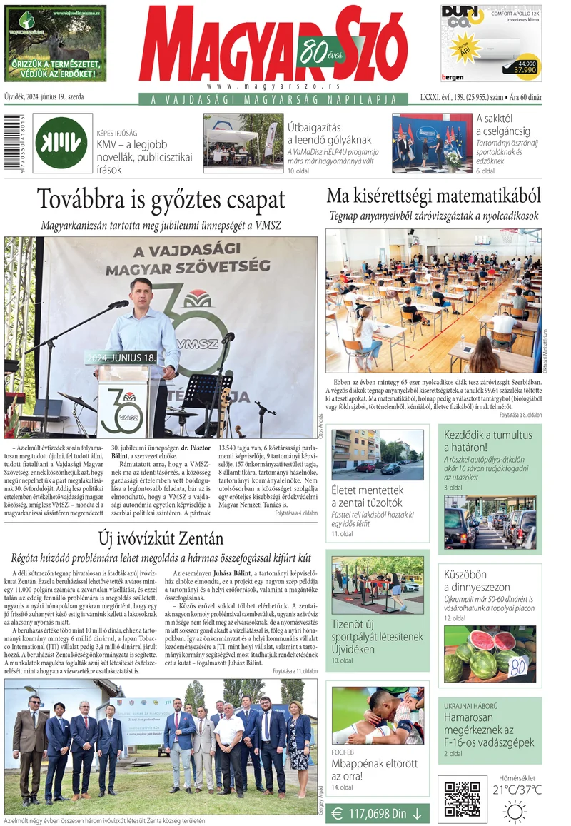 Magyar Szó, 81. évf. 2024. június 19. 139. sz. 1–16. oldal