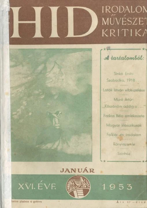 Híd, 17. évf. 1953. január. 1. sz. 1–88. oldal