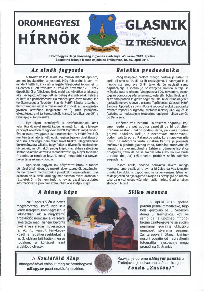 Oromhegyesi Hínök 2013. április. 45. sz.