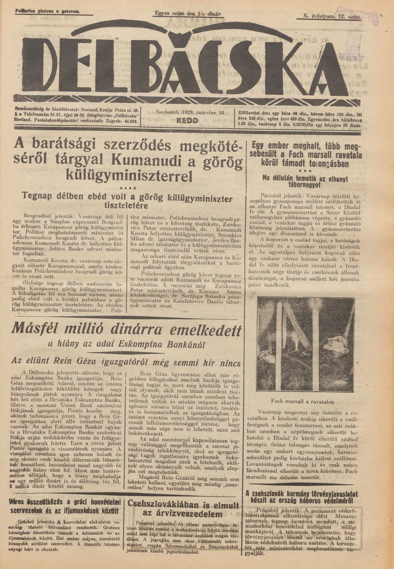 Délbácska, 10. évf. 1929. március 26. 72. sz.