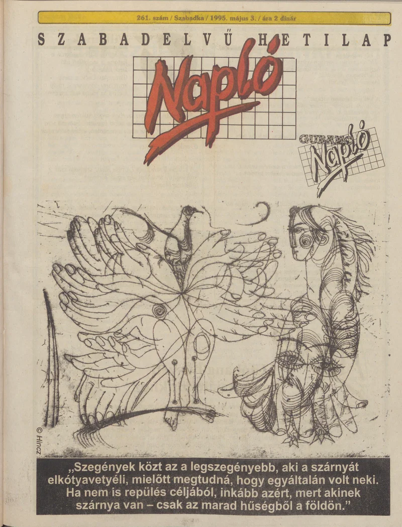 Napló - Szabadelvű hetilap, 6. évf. 1995. május 3. 261. sz.