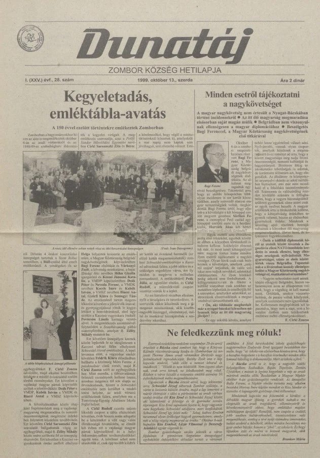 Dunatáj, 1. évf. 1999. október 13. 28. sz.