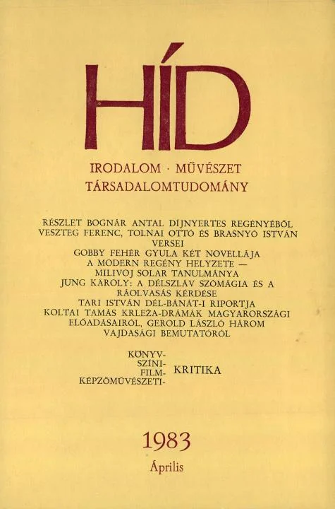 Híd, 47. évf. 1983. április. 4. sz. 419–552. oldal