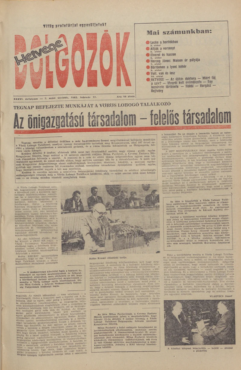 Dolgozók, 37. évf. 1983. február 17. 7. sz.