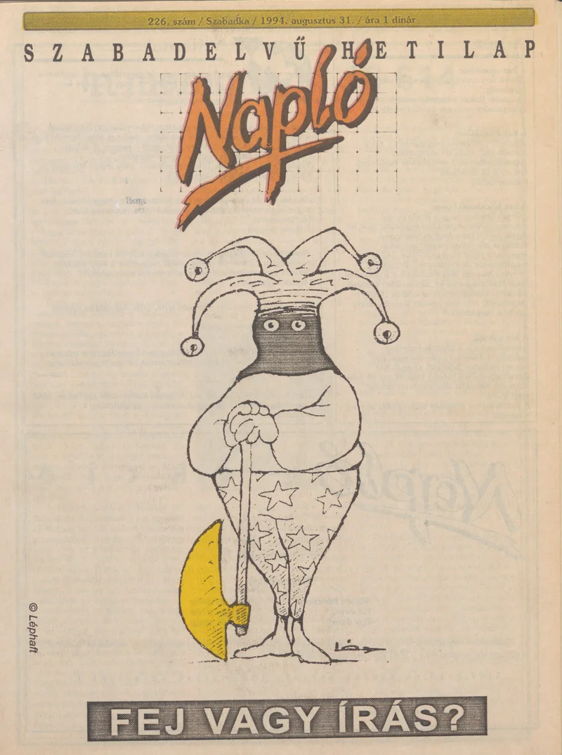 Napló - Szabadelvű hetilap, 5. évf. 1994. augusztus 31. 226. sz.