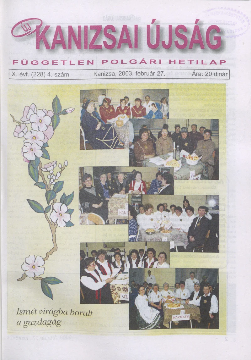 Új Kanizsai Újság, 10. évf. 2003. február 27. 4. sz.