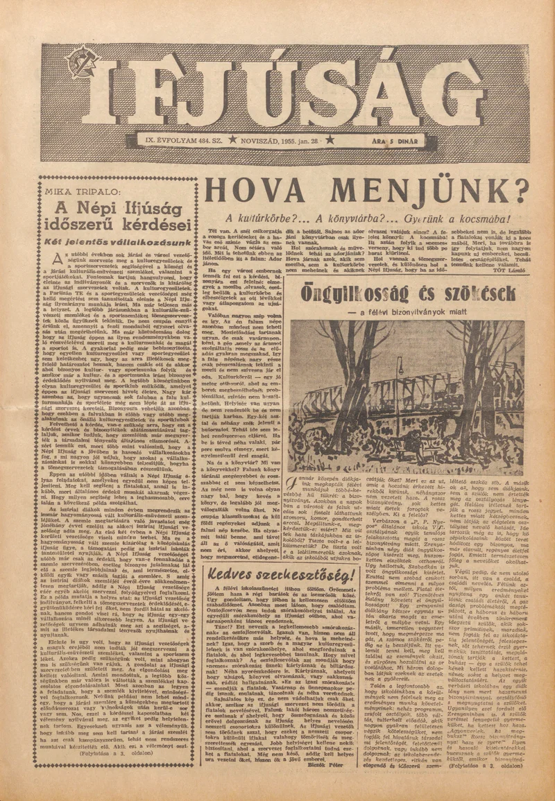 Ifjúság, 11. évf. 1955. január 28. 484. sz.