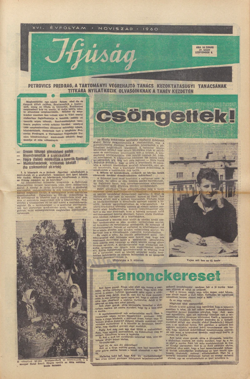 Ifjúság, 16. évf. 1960. szeptember 8. 37. sz.