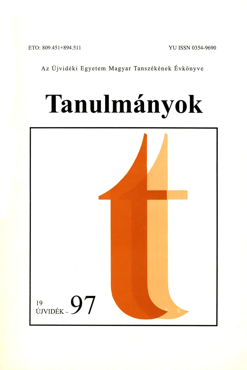 Tanulmányok, 27. évf. 1997. 30. sz. 1–179. oldal