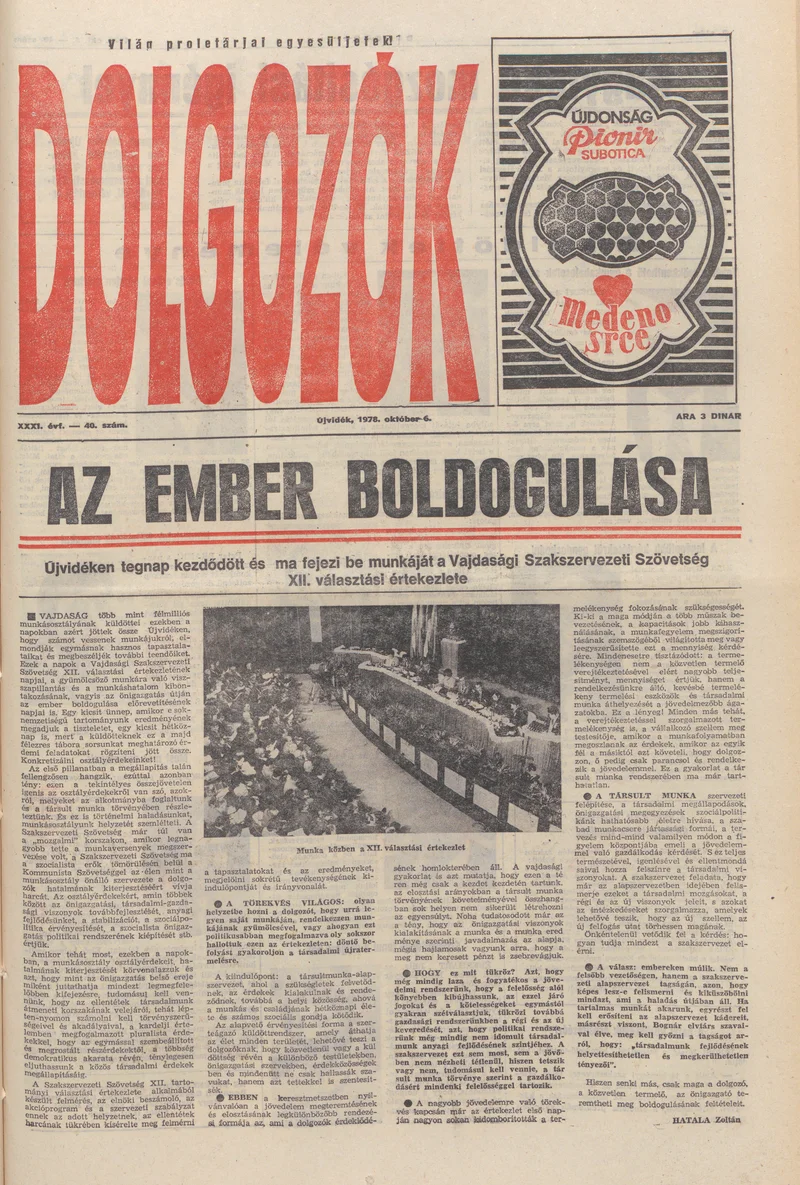 Dolgozók, 32. évf. 1978. október 6. 40. sz.