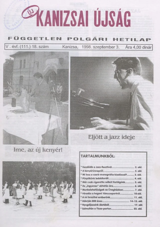 Új Kanizsai Újság, 5. évf. 1998. szeptember 3. 18. sz.