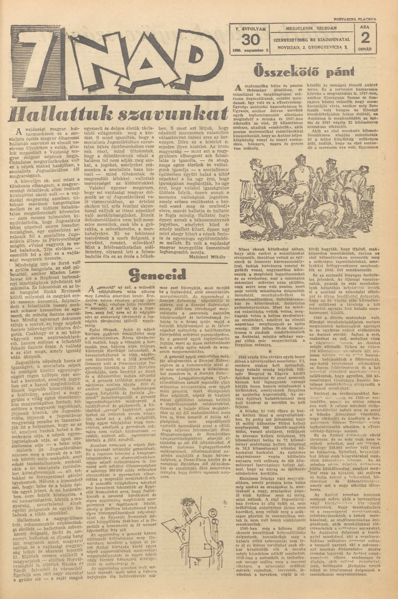 7 Nap, 5. évf. 1950. augusztus 2. 30. sz.