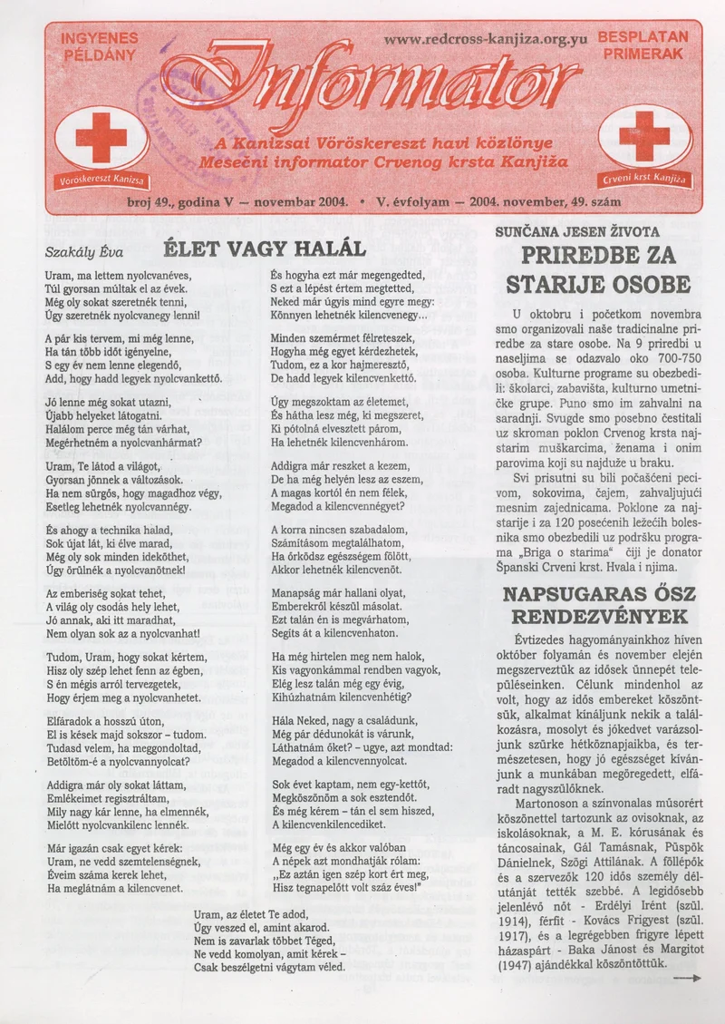 Informator, 5. évf. 2004. november 1. 49. sz.