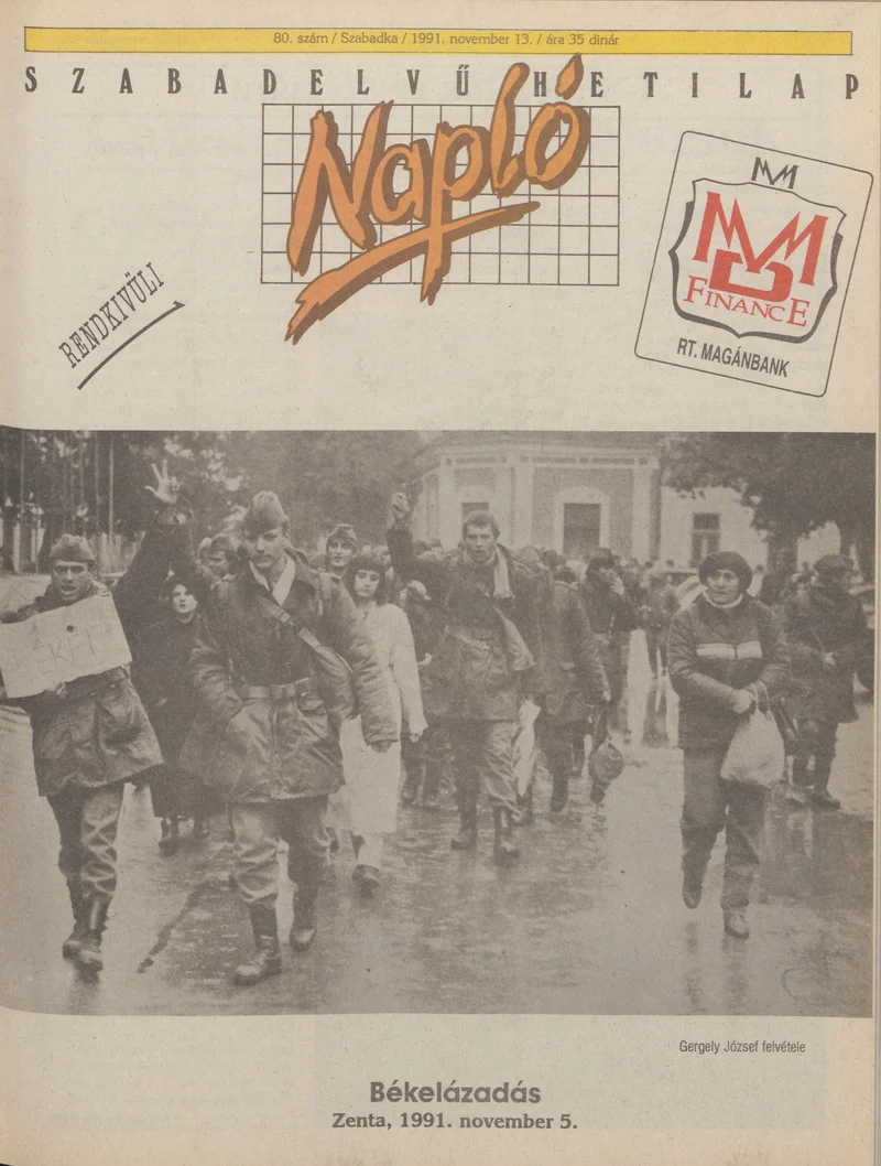 Napló - Szabadelvű hetilap, 2. évf. 1991. november 13. 80. sz.