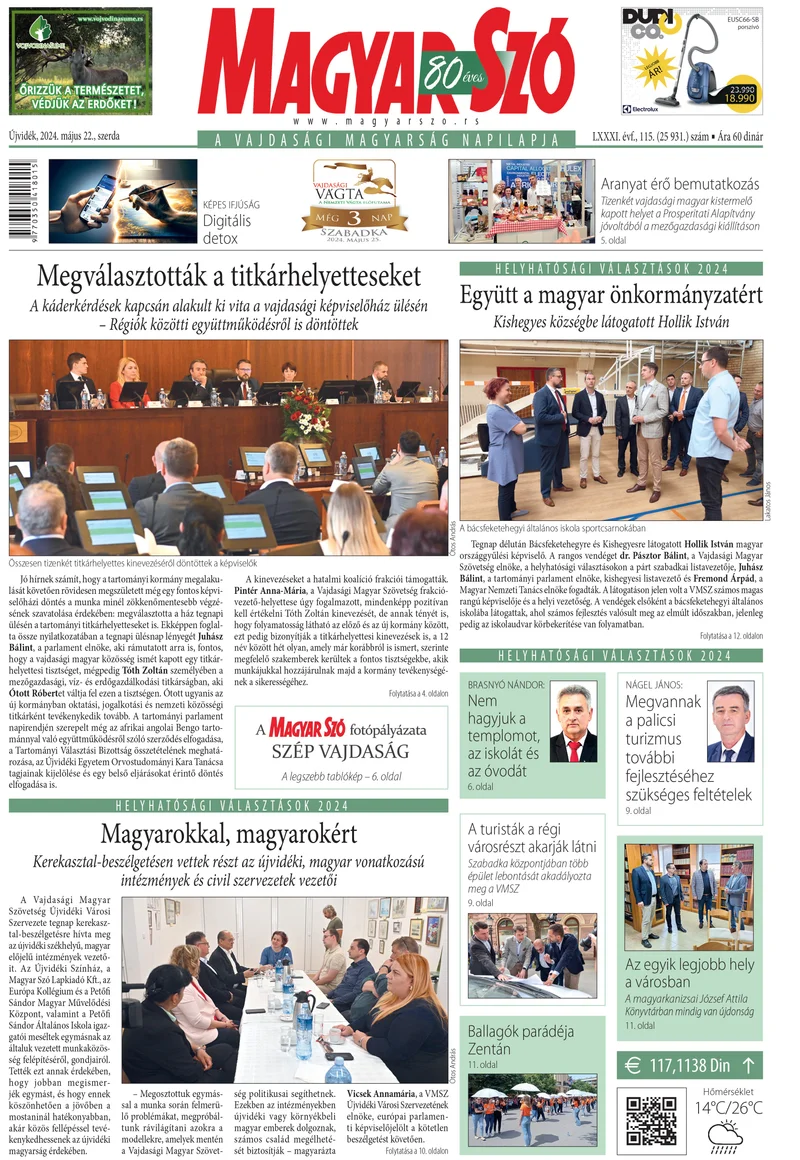 Magyar Szó, 81. évf. 2024. május 22. 115. sz. 1–16. oldal