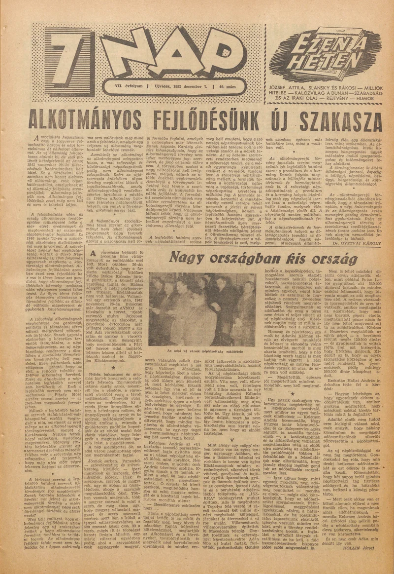 7 Nap, 7. évf. 1952. december 7. 49. sz. 1–12. oldal