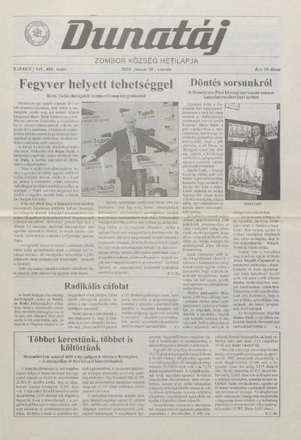 Dunatáj, 10. évf. 2008. január 30. 460. sz.