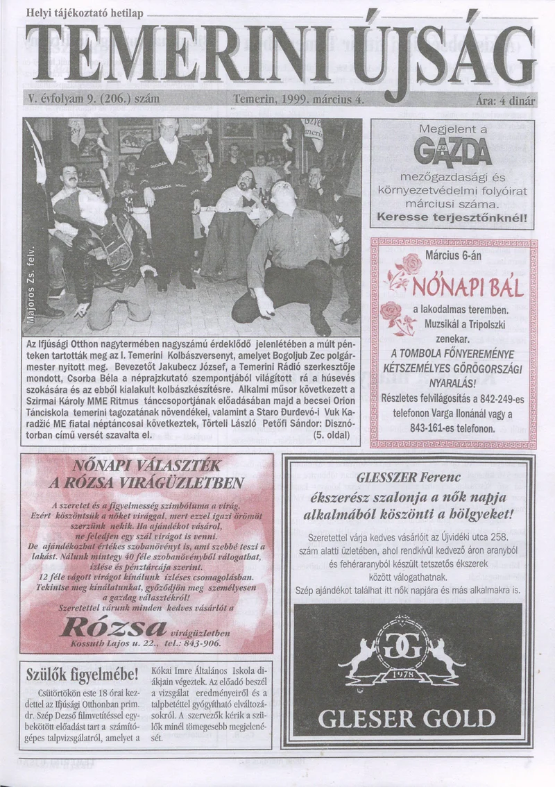 Temerini Újság, 5. évf. 1999. március 4. 9. sz.