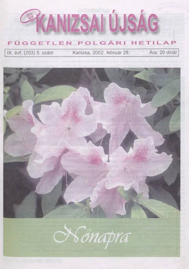 Új Kanizsai Újság, 9. évf. 2002. február 28. 5. sz.
