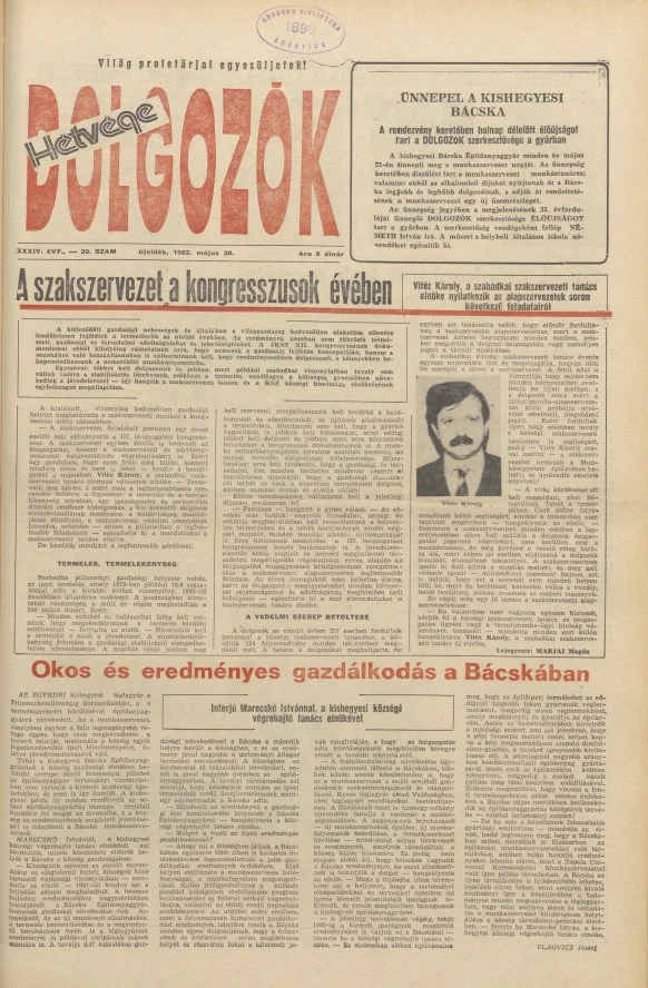Dolgozók, 36. évf. 1982. május 20. 20. sz.