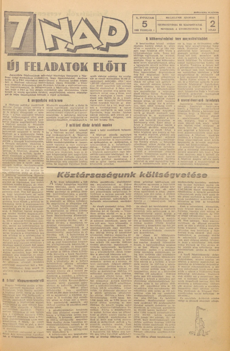 7 Nap, 5. évf. 1950. február 1. 5. sz. 1–4. oldal