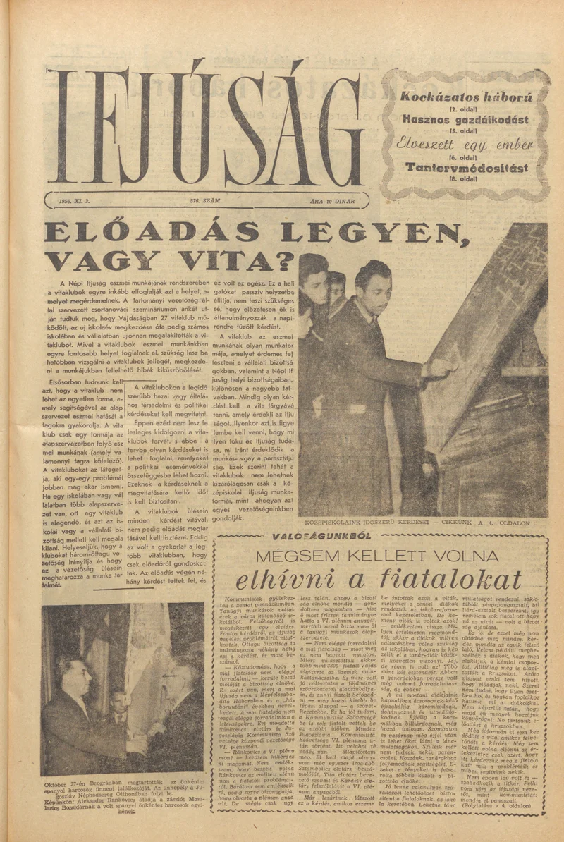 Ifjúság, 12. évf. 1956. november 3. 576. sz.