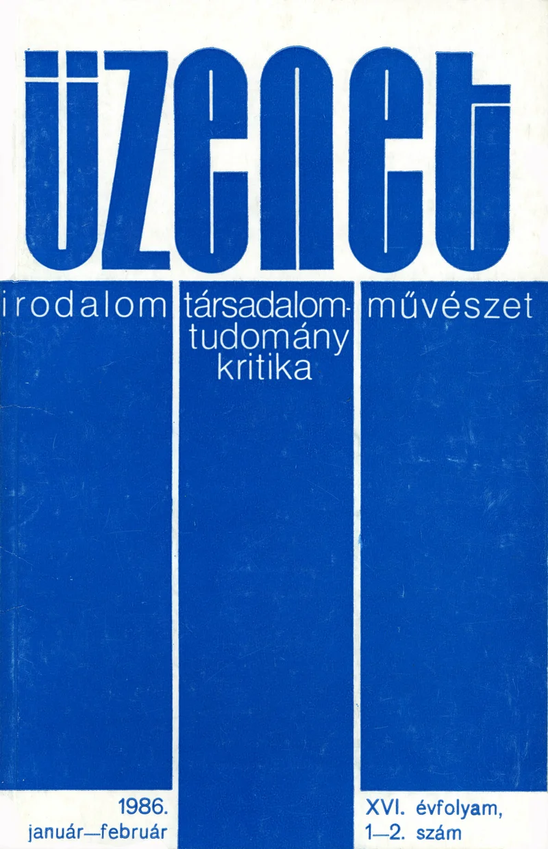 Üzenet, 16. évf. 1986. január – február. 1–2. sz. 1–112. oldal