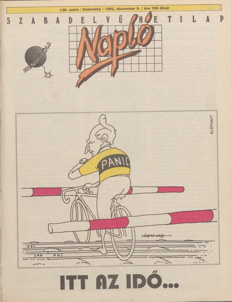 Napló - Szabadelvű hetilap, 3. évf. 1992. december 9. 136. sz.