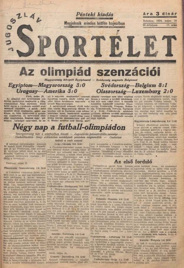 Jugoszláv sportélet, 3. évf. 1924. május 30. 17. sz.