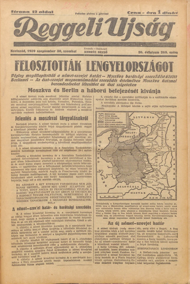 Reggeli Újság, 20. évf. 1939. szeptember 30. 269. sz.
